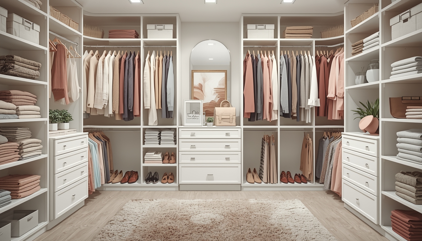Organized closet space